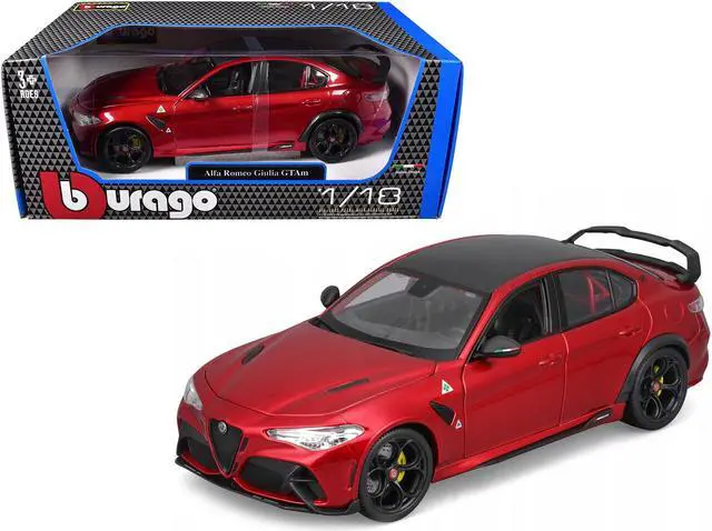 Main image of Alfa Romeo Giulia GTAm Red Metallic with Carbon Top 1/18 Die Cast Model Car by Bburago