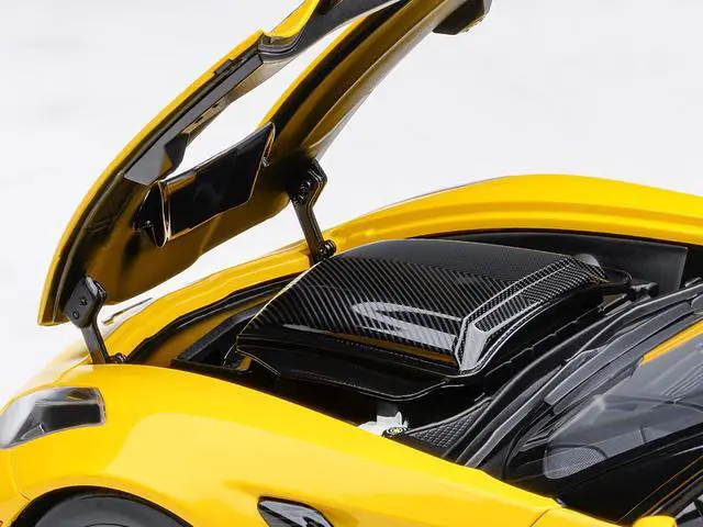 Alt view image 3 of 6 - 2019 Chevrolet Corvette C7 ZR1 Corvette Racing Yellow Tintcoat with Carbon Top 1/18 Model Car by Autoart