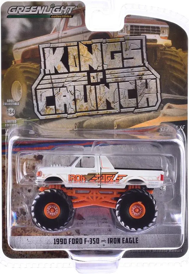 Alt view image 3 of 3 - 1990 Ford F-350 Monster Truck White "Iron Eagle" "Kings of Crunch" Series 15 1/64 Die Cast Model Car by Greenlight