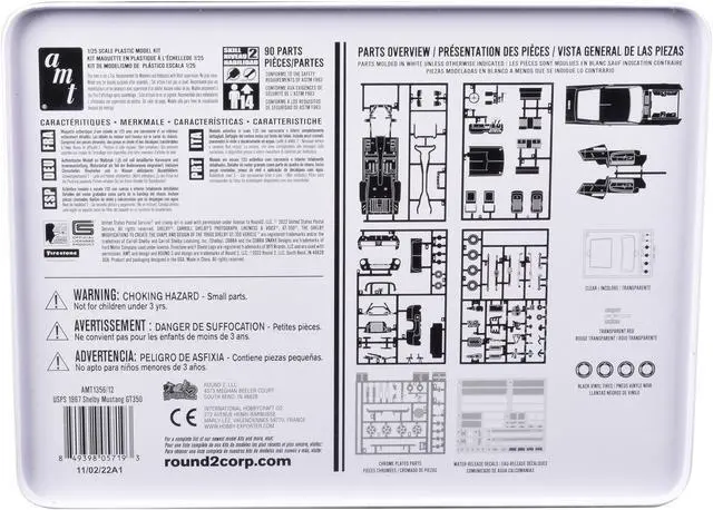 Alt view image 4 of 4 - Skill 2 Model Kit 1967 Shelby Mustang GT350 USPS (United States Postal Service) "Auto Art Stamp Series" 1/25 Scale Model by AMT