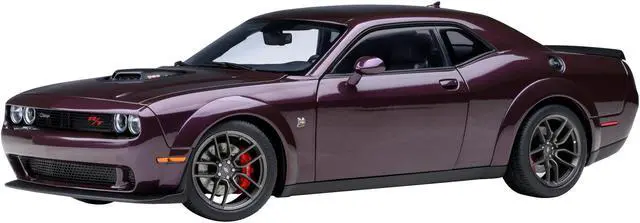 Main image of 2022 Dodge Challenger R/T Scat Pack Widebody Hellraisin Purple Metallic 1/18 Model Car by Autoart