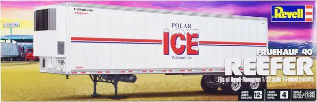 Main image of Level 4 Model Kit Fruehauf 40' Refrigerated Trailer "Polar ICE" 1/32 Scale Model by Revell