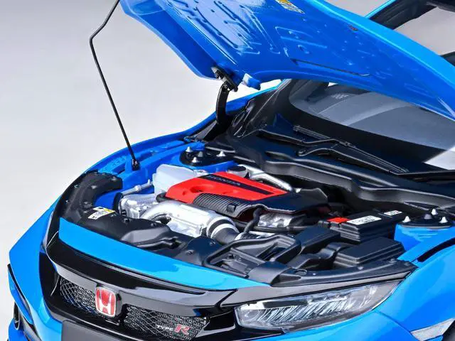 Alt view image 3 of 6 - 2021 Honda Civic Type R (FK8) RHD (Right Hand Drive) Racing Blue Pearl 1/18 Model Car by Autoart