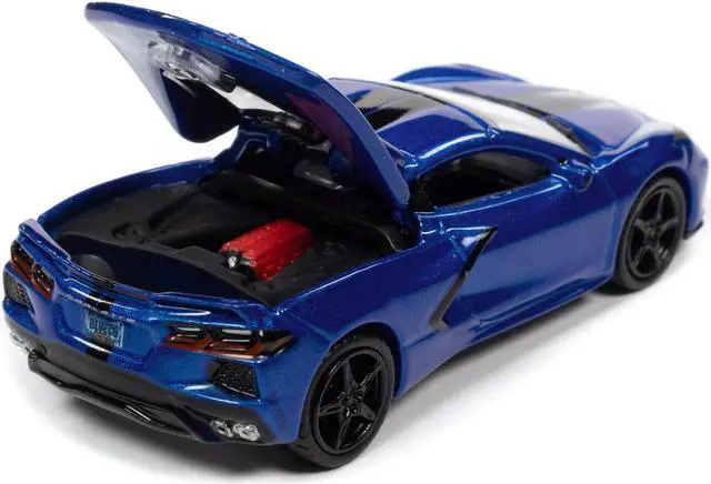 Alt view image 3 of 3 - 2020 Chevrolet Corvette Elkhart Lake Blue Metallic "Sports Cars" Limited Edition 1/64 Diecast Model Car by Auto World