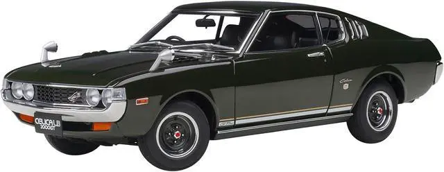 Main image of 1973 Toyota Celica Liftback 2000GT (RA25) RHD (Right Hand Drive) Moss Green 1/18 Model Car by Autoart