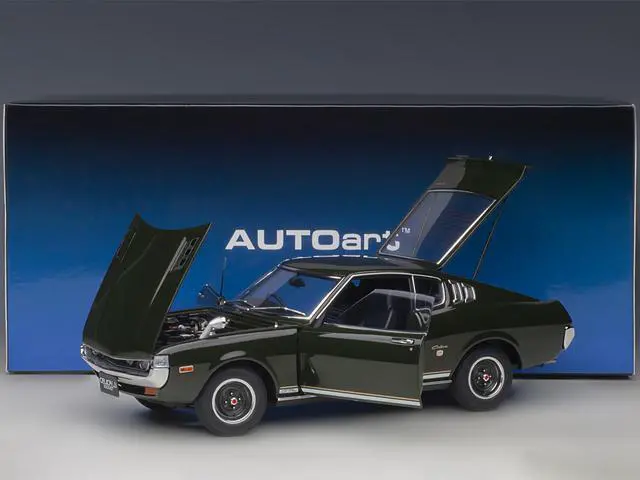 Alt view image 6 of 9 - 1973 Toyota Celica Liftback 2000GT (RA25) RHD (Right Hand Drive) Moss Green 1/18 Model Car by Autoart