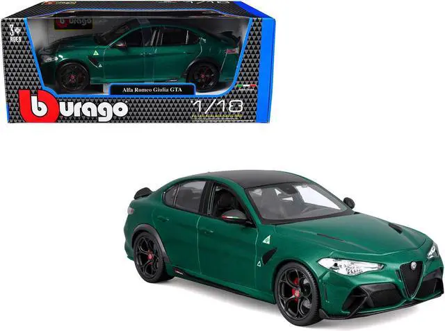 Main image of Alfa Romeo Giulia GTA Green Metallic with Carbon Top 1/18 Die Cast Model Car by Bburago