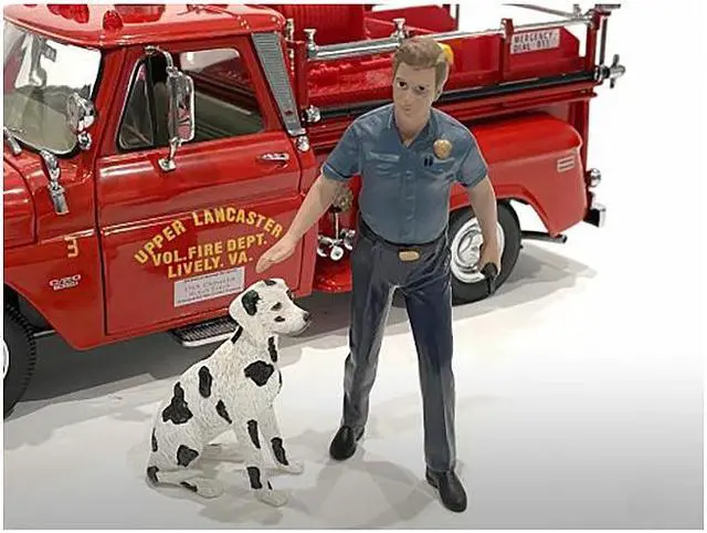 Alt view image 3 of 8 - "Firefighters" Fire Dog Training Figures (Trainer and Dog) for 1/18 Scale Models by American Diorama