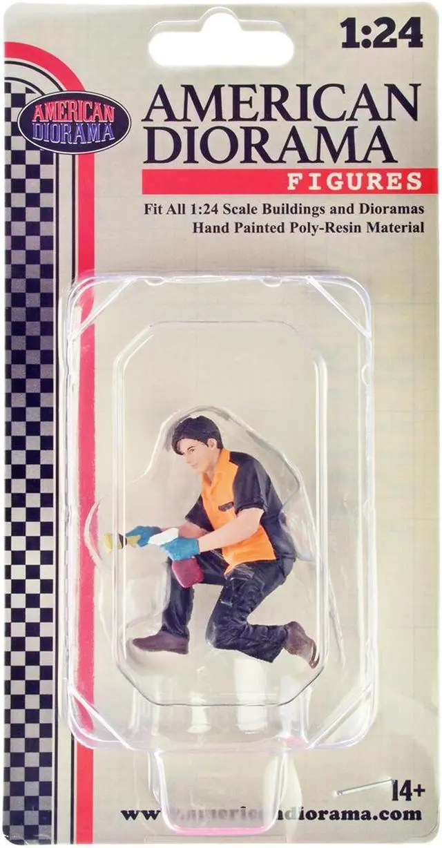 Alt view image 3 of 6 - "Detail Masters" Figure 1 (Wheel Cleaning) for 1/24 Scale Models by American Diorama