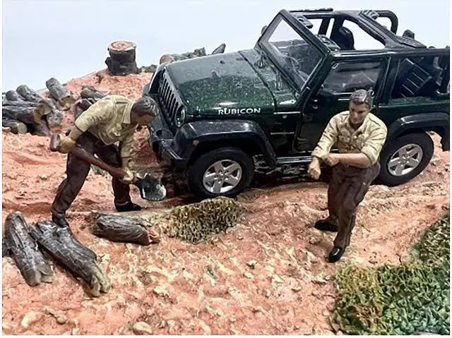 Alt view image 3 of 6 - "4X4 Mechanics" 2 Piece Diecast Figure Set 2 for 1/43 Scale Models by American Diorama