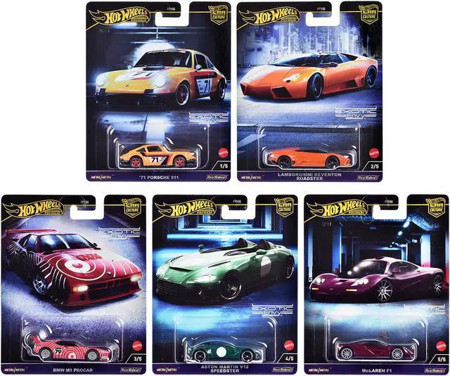 Main image of "Exotic Envy" 5 piece Set "Car Culture" 2024 Series G Diecast Model Cars by Hot Wheels