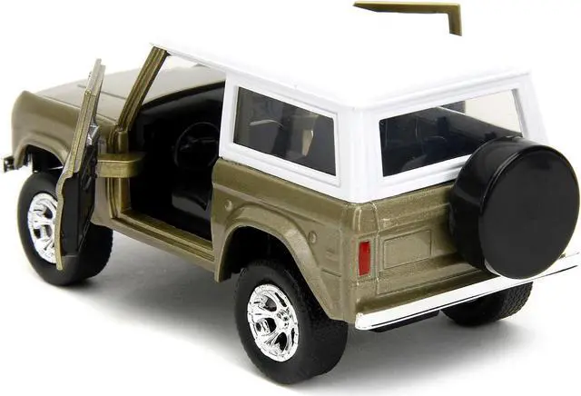 Alt view image 4 of 11 - 1973 Ford Bronco Gold Met. w/White Top & Groot Figure "Guardians of the Galaxy" "Marvel" Series 1/32 Diecast Model Car by Jada