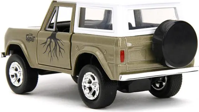 Alt view image 5 of 11 - 1973 Ford Bronco Gold Met. w/White Top & Groot Figure "Guardians of the Galaxy" "Marvel" Series 1/32 Diecast Model Car by Jada