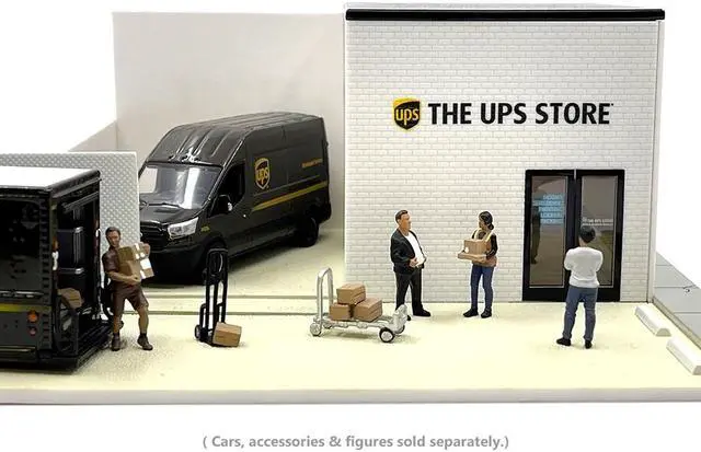 Alt view image 5 of 10 - The UPS Store Diorama "Mechanic's Corner" for 1/64 Scale Models by Greenlight