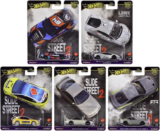 Main image of "Slide Street 2" 5 piece Set "Car Culture" 2024 Series H Diecast Model Cars by Hot Wheels