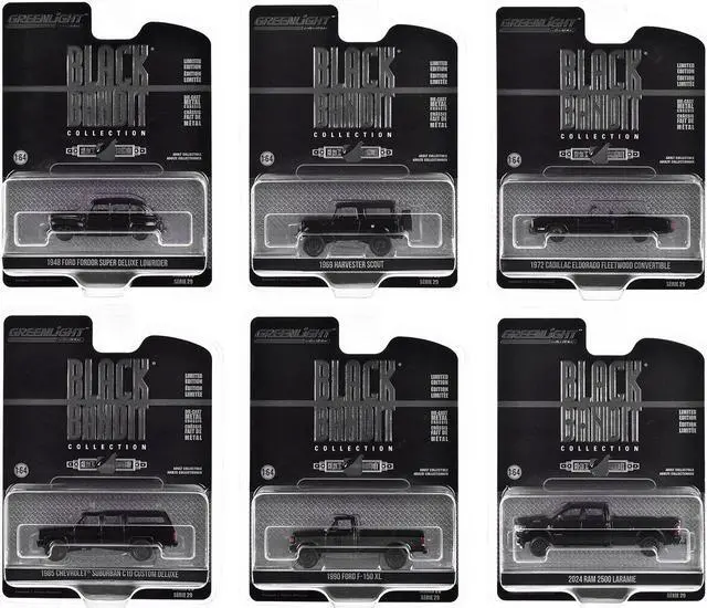Main image of "Black Bandit" 6 piece Set Series 29 1/64 Die Cast Model Cars by Greenlight