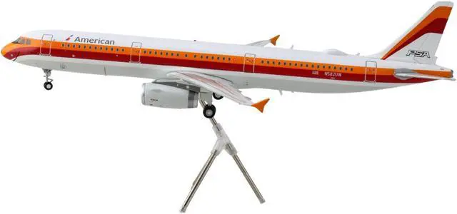 Alt view image 3 of 3 - Airbus A321 Commercial Aircraft "American Airlines" White w/Red & Orange "Gemini 200" 1/200 Diecast Model Airplane by GeminiJets