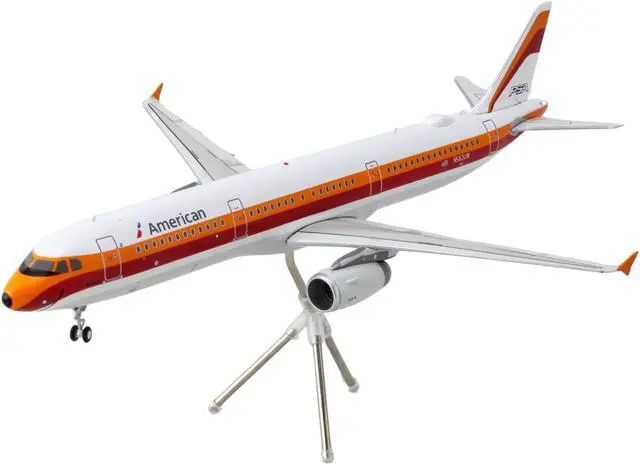 Alt view image 2 of 3 - Airbus A321 Commercial Aircraft "American Airlines" White w/Red & Orange "Gemini 200" 1/200 Diecast Model Airplane by GeminiJets