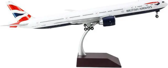 Alt view image 2 of 3 - Boeing 777-300ER Commercial Aircraft "British Airways" White with Striped Tail 1/200 Diecast Model Airplane by GeminiJets