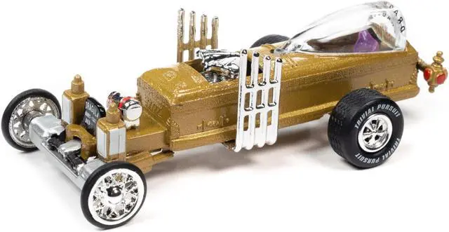Alt view image 2 of 3 - Barris Drag-U-La "The Munsters" "Trivia Pursuit" w/Collector's Token and Game Card 1/64 Diecast Model Car by Johnny Lightning