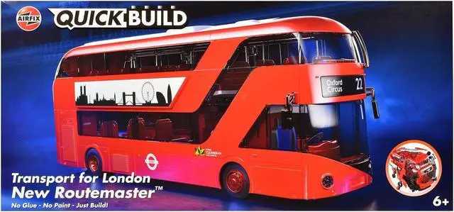 Main image of Skill 1 Model Kit Routemaster Double-Decker Bus "Transport for London" Snap Together Plastic Model Kit by Airfix Quickbuild