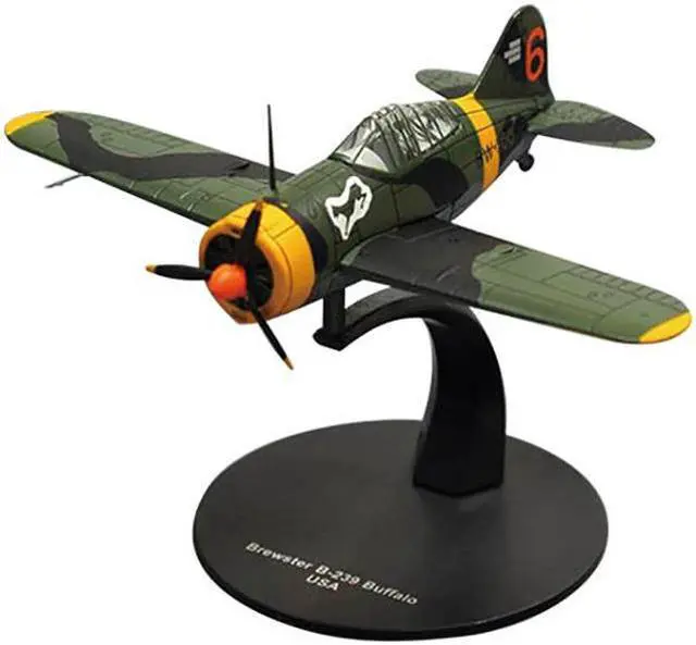 Alt view image 2 of 3 - Brewster F2A Buffalo Fighter Aircraft "3rd Squadron, Lentolaivue 24" Finnish Air Force 1/72 Diecast Model by DeAgostini