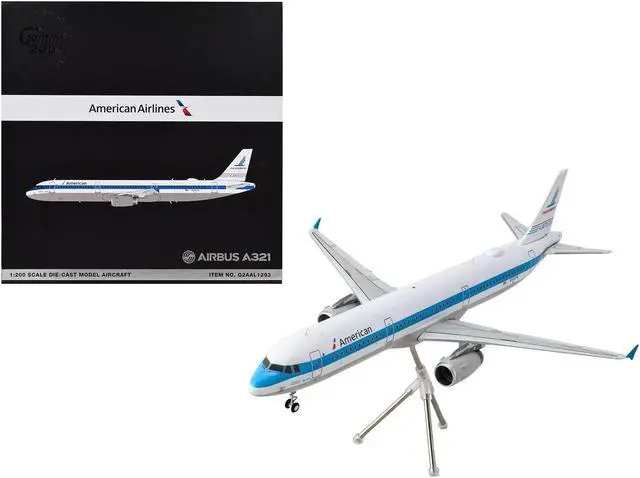 Main image of Airbus A321 Commercial Aircraft "American Airlines" White w/Blue "Gemini 200" Series 1/200 Diecast Model Airplane by GeminiJets