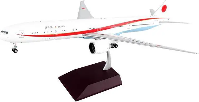 Alt view image 2 of 3 - Boeing 777-300ER Commercial Aircraft "JASDF" White w/Red Stripes "Gemini 200" Series 1/200 Diecast Model Airplane by GeminiJets
