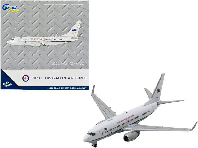 Main image of Boeing 737-700 Aircraft "Royal Australian Air Force" White w/Blue "Gemini Macs" 1/400 Diecast Model Airplane by GeminiJets
