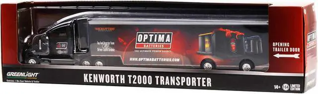 Alt view image 3 of 4 - Kenworth T2000 Transporter Black "OPTIMA Batteries: The Ultimate Power Source" 1/64 Diecast Model by Greenlight