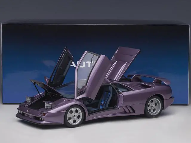 Alt view image 6 of 6 - Lamborghini Diablo SE30 Jota Viola SE30 / Purple Metallic with Blue Interior 1/18 Model Car by Autoart