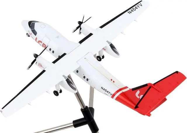 Alt view image 3 of 3 - Bombardier Dash 8-200 Commercial Aircraft "LC Peru" White with Red Tail "Gemini 200" 1/200 Diecast Model Airplane by GeminiJets