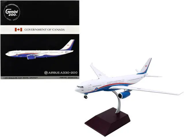 Main image of Airbus A330-200 Commercial Aircraft "Government of Canada" White and Blue w/Red 1/200 Diecast Model Airplane by GeminiJets