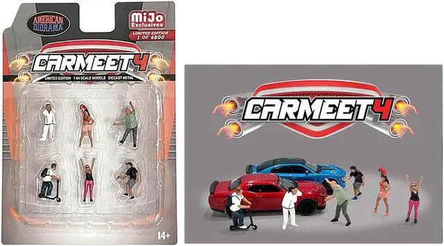 Alt view image 2 of 6 - "Car Meet 4" 6 piece Diecast Figure Set for 1/64 Scale Models by American Diorama