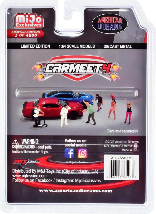 Alt view image 3 of 6 - "Car Meet 4" 6 piece Diecast Figure Set for 1/64 Scale Models by American Diorama