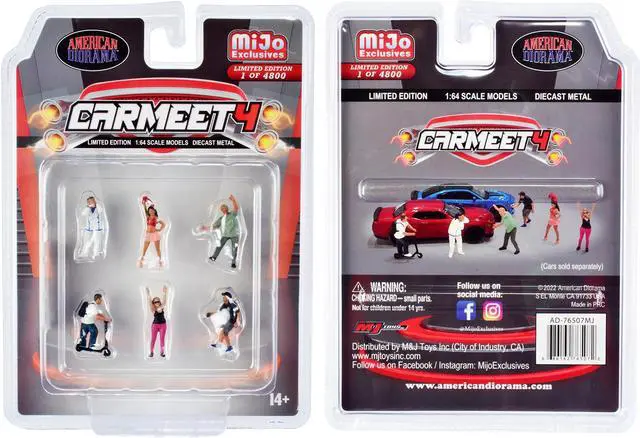 Alt view image 4 of 6 - "Car Meet 4" 6 piece Diecast Figure Set for 1/64 Scale Models by American Diorama
