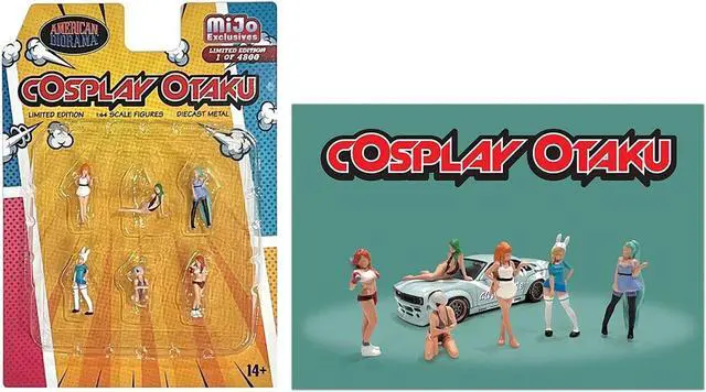 Alt view image 2 of 6 - "Cosplay Otaku" 6 piece Diecast Figure Set Limited Edition to 4800 pieces Worldwide for 1/64 Scale Models by American Diorama