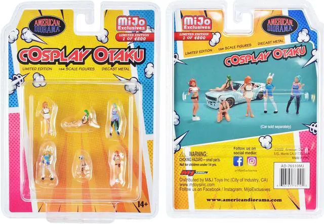 Alt view image 4 of 6 - "Cosplay Otaku" 6 piece Diecast Figure Set Limited Edition to 4800 pieces Worldwide for 1/64 Scale Models by American Diorama