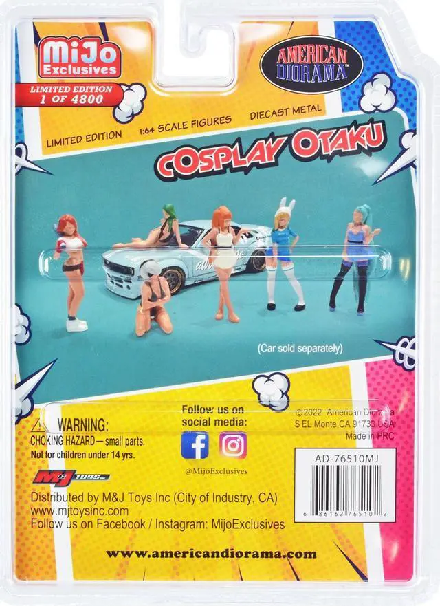 Alt view image 3 of 6 - "Cosplay Otaku" 6 piece Diecast Figure Set Limited Edition to 4800 pieces Worldwide for 1/64 Scale Models by American Diorama