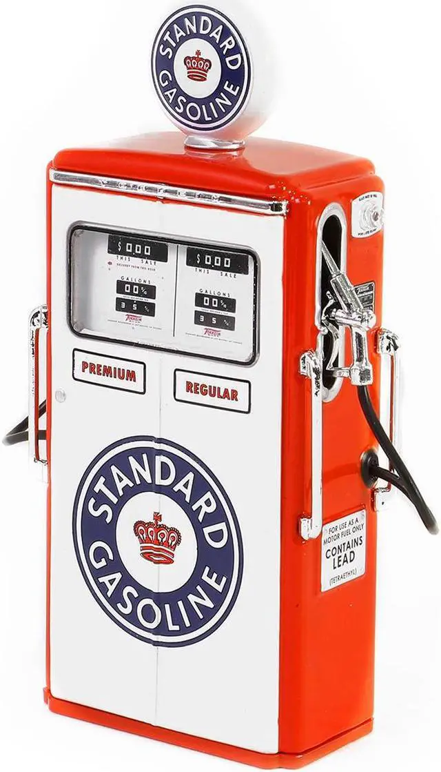 Alt view image 2 of 3 - 1954 Tokheim 350 Twin Gas Pump "Standard Gasoline" White and Red "Vintage Gas Pumps" Series 1/18 Diecast Replica by Greenlight