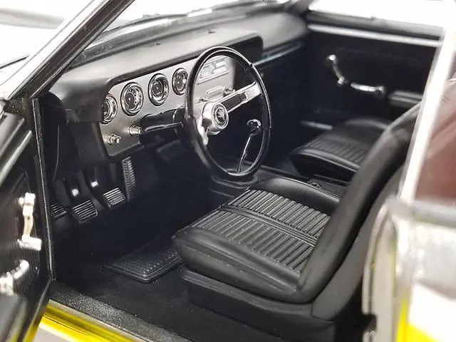 Alt view image 3 of 8 - 1966 Pontiac GTO "Restomod" Yellow and Dark Gray Metallic Limited Edition to 480 pieces Worldwide 1/18 Diecast Model Car by ACME