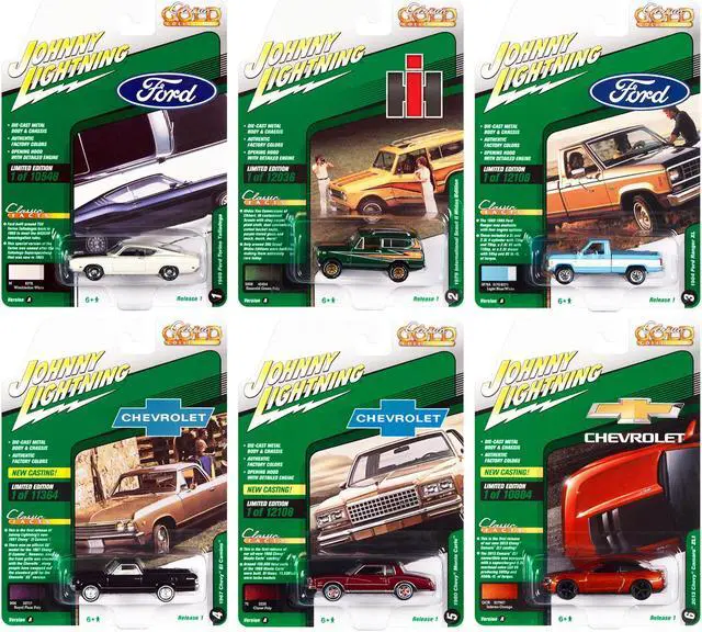 Main image of "Classic Gold Collection" 2022 Set A of 6 Cars Release 1 1/64 Diecast Model Cars by Johnny Lightning