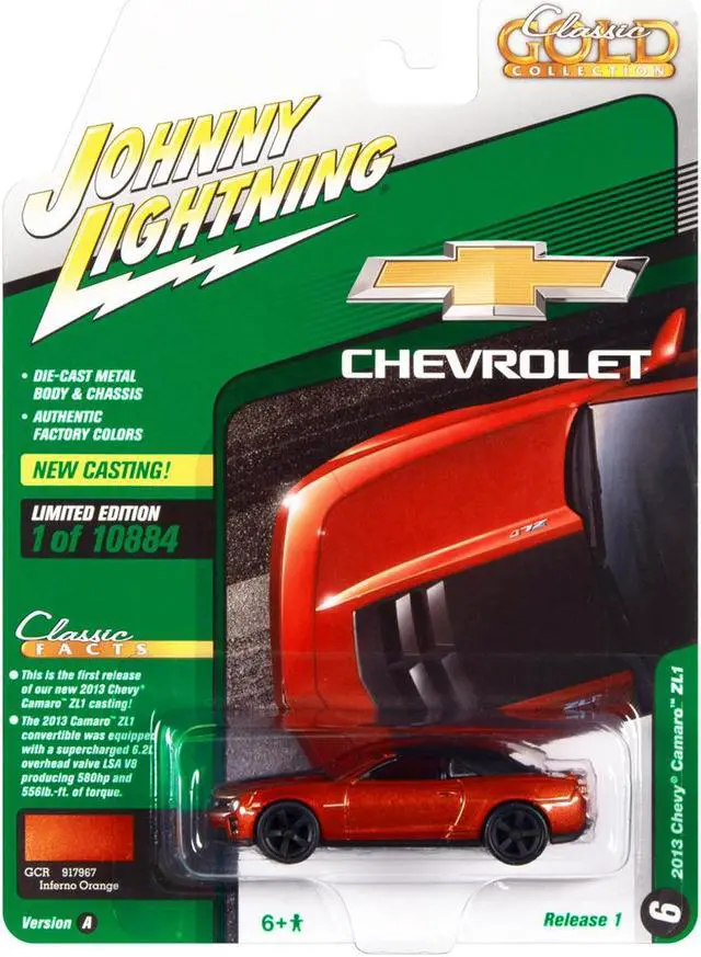 Alt view image 3 of 3 - 2013 Chevrolet Camaro ZL1 Convertible Inferno Orange Met. w/Black Top Ltd Ed 10884 pcs 1/64 Diecast Model Car Johnny Lightning