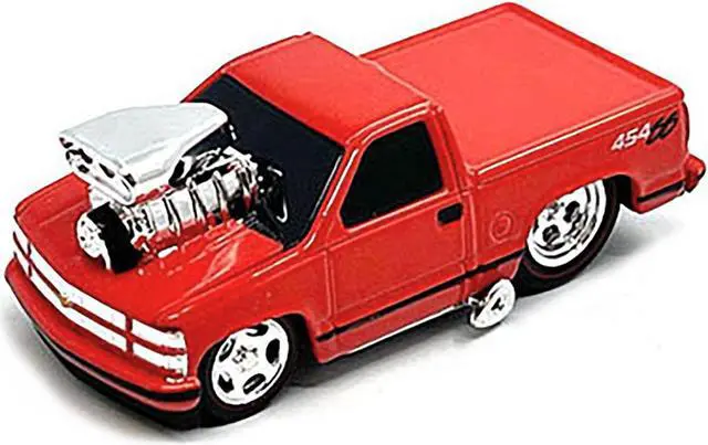 Alt view image 2 of 3 - 1993 Chevrolet 454 SS Pickup Truck Red 1/64 Diecast Model Car by Muscle Machines