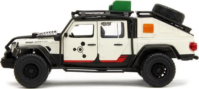Alt view image 3 of 11 - Jeep Gladiator Truck w/Equipment Shell Beige w/Graphics "Jurassic World Dominion" (2022) Movie 1/32 Diecast Model Car by Jada