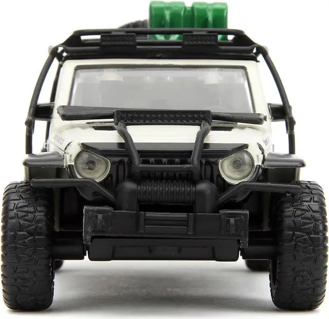 Alt view image 5 of 11 - Jeep Gladiator Truck w/Equipment Shell Beige w/Graphics "Jurassic World Dominion" (2022) Movie 1/32 Diecast Model Car by Jada