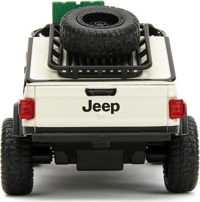Alt view image 6 of 11 - Jeep Gladiator Truck w/Equipment Shell Beige w/Graphics "Jurassic World Dominion" (2022) Movie 1/32 Diecast Model Car by Jada