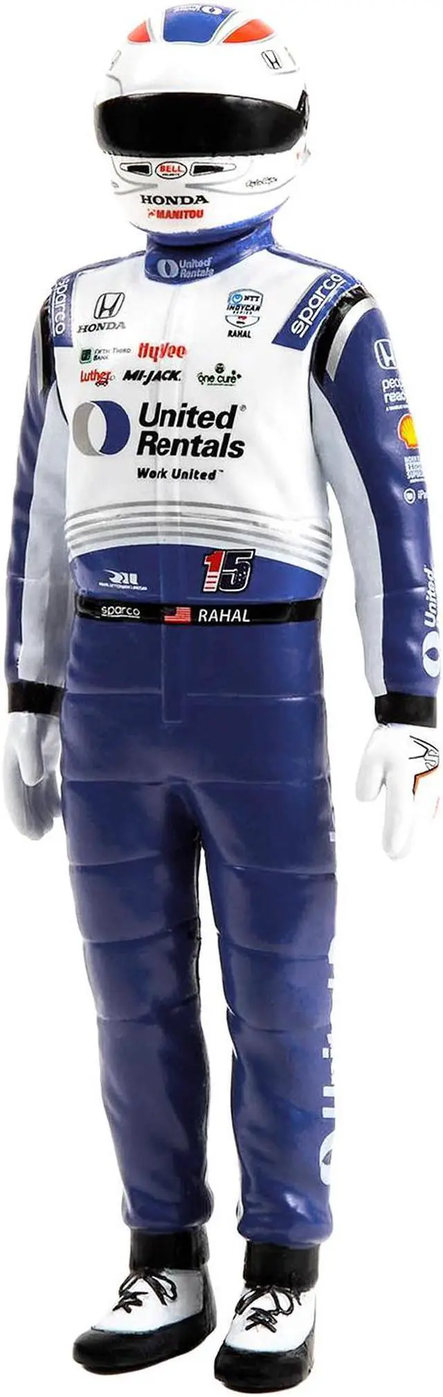 Alt view image 2 of 4 - "NTT IndyCar Series" #15 Graham Rahal Driver Figure "United Rentals - Lanigan Racing" for 1/18 Scale Models by Greenlight