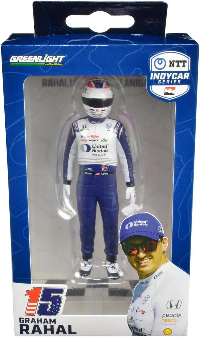 Alt view image 3 of 4 - "NTT IndyCar Series" #15 Graham Rahal Driver Figure "United Rentals - Lanigan Racing" for 1/18 Scale Models by Greenlight