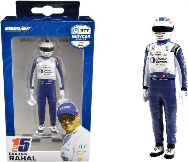 Main image of "NTT IndyCar Series" #15 Graham Rahal Driver Figure "United Rentals - Lanigan Racing" for 1/18 Scale Models by Greenlight